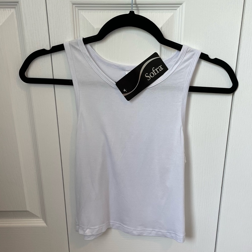 White Racerback Crop Top - Picture 4 of 6